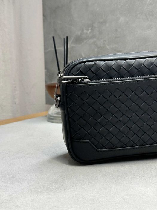 Шкіряна сумка Bottega Veneta Кросбоді Чорна / Сумка Боттега Венета
