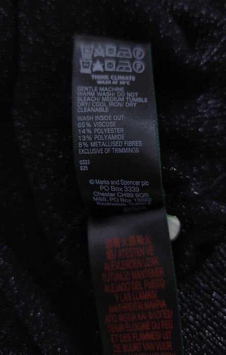 Sweter Z Srebrzystą Nitką Bufiaste Rękawy Czarny Marks & Spencer |R. L