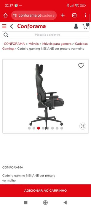 Cadeira  gaming nova