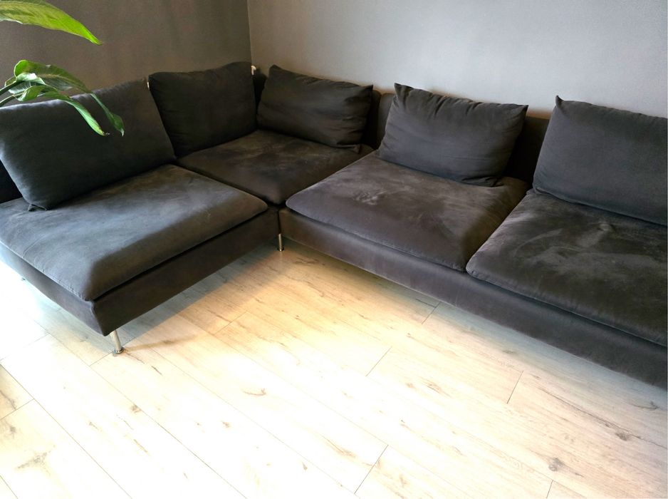 Ikea naroznik sofa dwa pokrycia bez i szary Soderhamn 4 osobowa