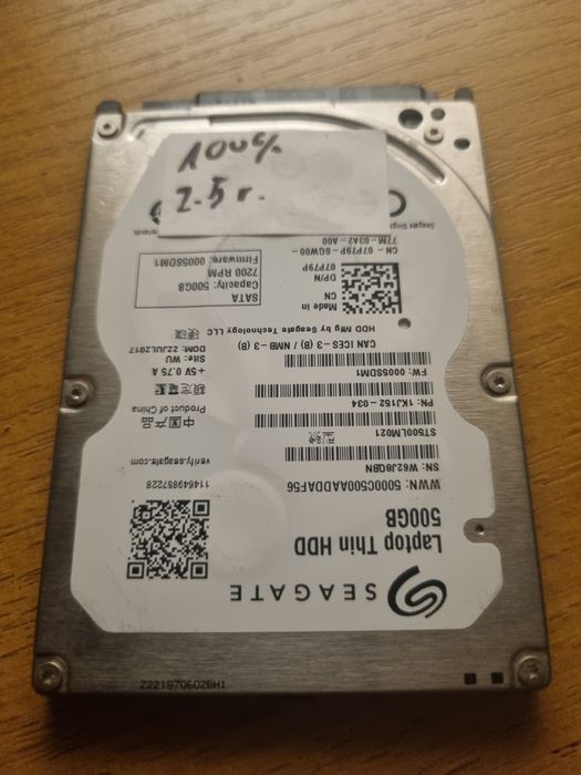 500 GB Seagate Thin HDD 2.5 Sata 3