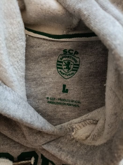 Sweat c/ capuz algodão cinzento Sporting