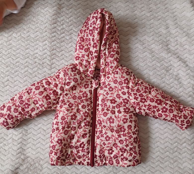 Куртка дитяча для дівчинки lupilu рожево-бордова в квіти 62 розмір