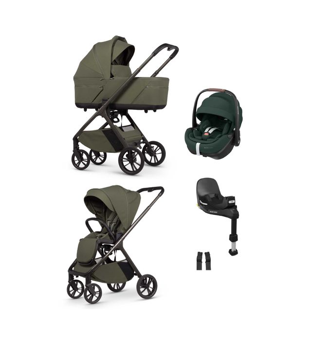 Wózek 4w1 VENICCI TILA Olive + Maxi-Cosi Pebble 360 Pro + baza 360