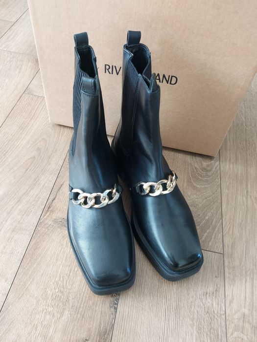 Nowe skórzane botki River Island 40
