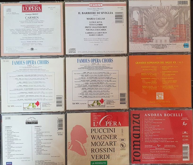 Cds operas, 3 tenores Pavarotti, Carreras, Domingo, Callas, Bocelli.