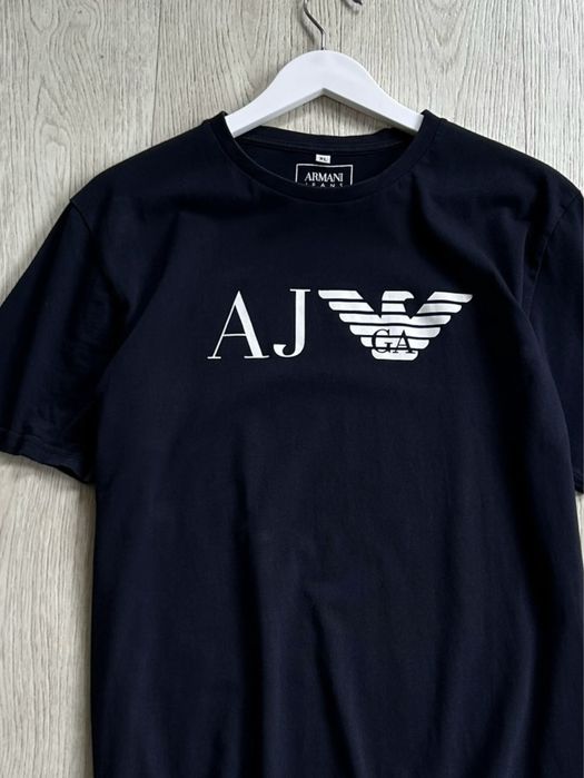Emporio Armani 7 Center Logo Tee Shirts Navy Blue Футболка оригінал оригинал опт