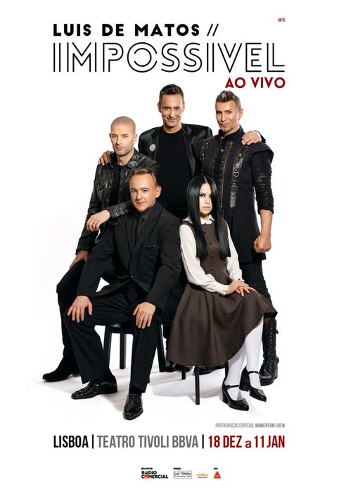 4 bilhetes Luis de Matos - Impossivel ao vivo 19/12