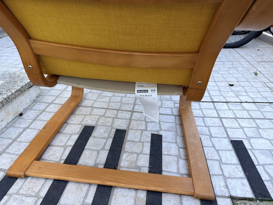 Poltrona IKEA, chapa de bétula/Kelinge amarelo