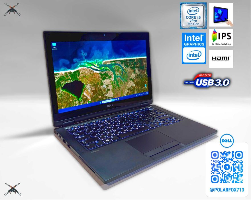 *️⃣ Трансформер x360 Dell 5289 i5/3.5GHz/Touchscreen IPS/8GB_RAM/512GB_SSD/HDMI/Type-C/Webcam