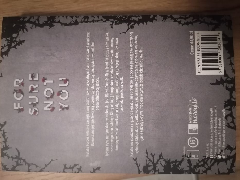 książka For Sure Not You. Westwood Academy. Tom 1