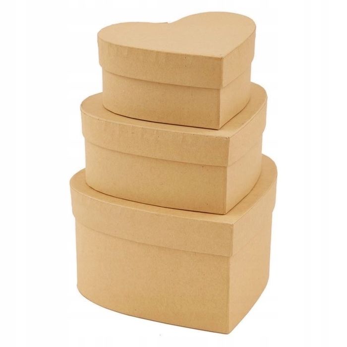 Pudełka tekturowe 3w1, serce - Papermania, 3 szt.