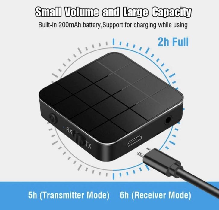 Receptor/Transmissor de áudio  Bluetooth 5.0