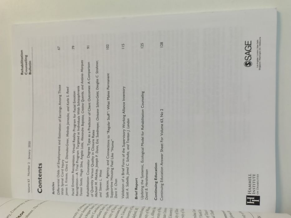 Rehabilitation Counseling Bulletin