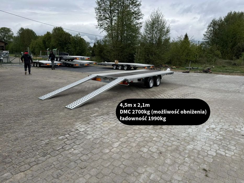 Niewiadów 450x210cm nowa laweta Mars 2700kg płaska platforma FV 23%