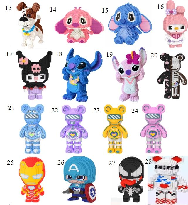 Конструктор із блоків Magic Blocks Светящийся Bearbrick из миниблоков