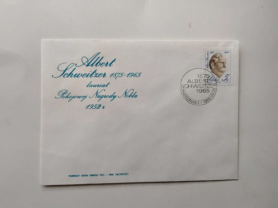 Albert Schweitzer FDC 1986 r