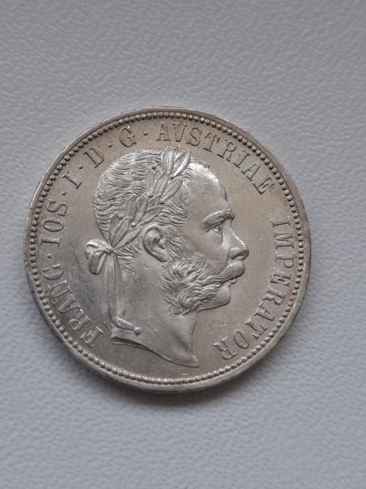 Srebrny 1 Floren 1890 Austro-Węgry – Franciszek Józef I Bardzo ładny stan Srebro