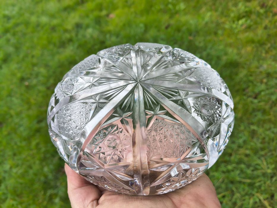 kryształ popielniczka duża 16cm PRL lata 80 ładna =