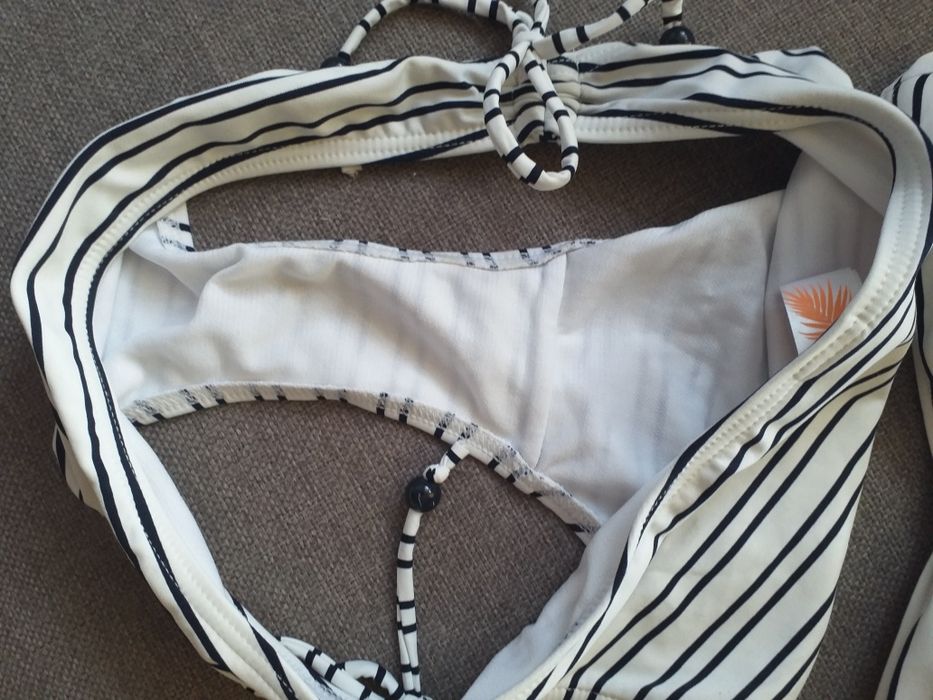 Strój kąpielowy ocean club r 36 S bikini biały w paski
