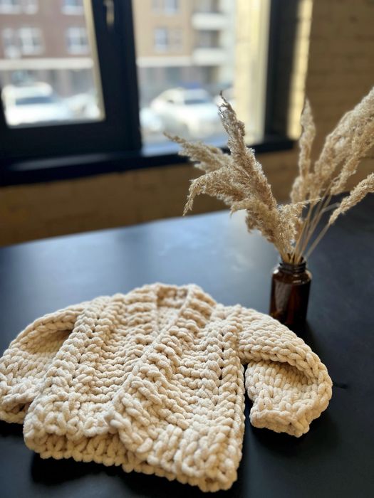 В‘язаний плюшевий кардиган для дітей