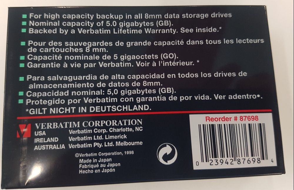 Data Cartrigde 8mm-DL 112m - DDS1 5.0G