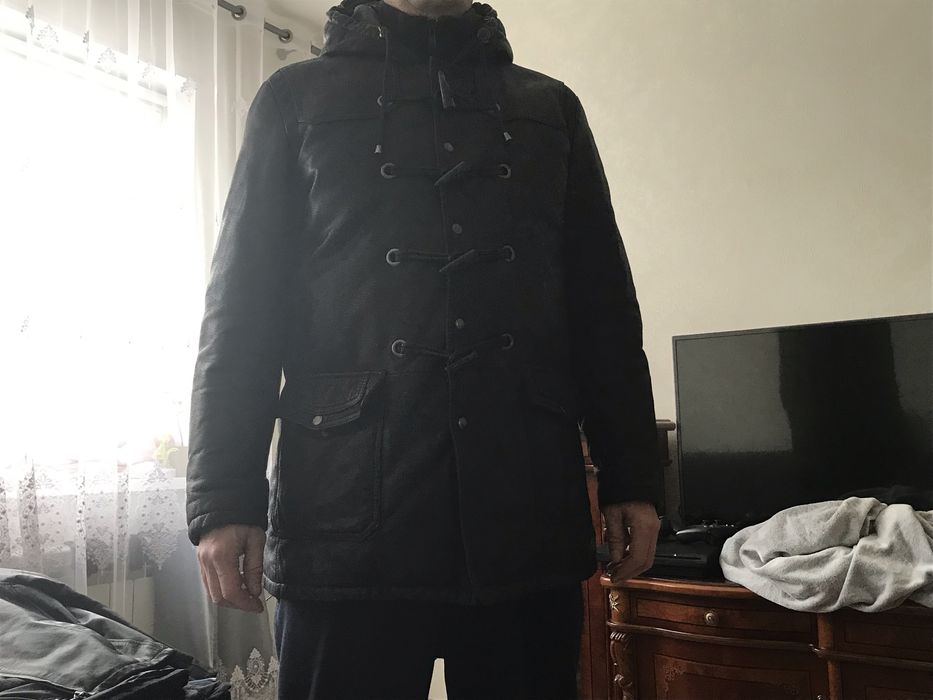 Английский Кожаный премиум пуховик Allan Clark 50—52, XL