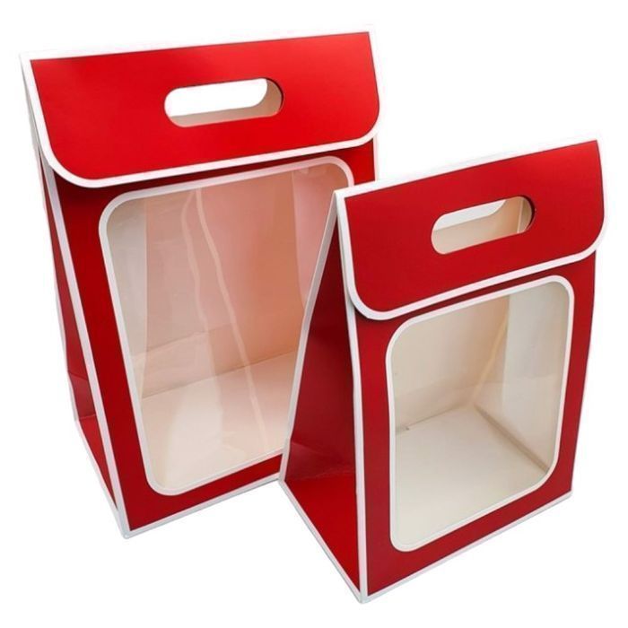 Torebki na prezenty z uchwytami czerwone 6szt $