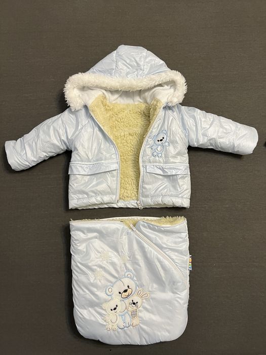 Ocieplany zimowy kombinezon śpiworek 0-18