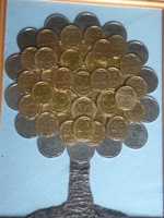 Панно из монет. Денежное дерево. Мастер-класс с пошаговыми фото