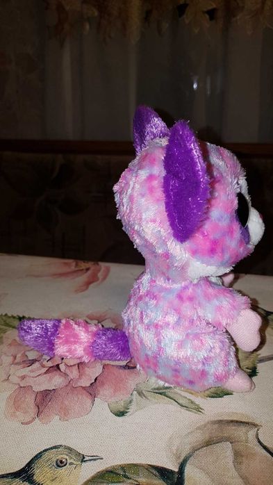 Ty Beanie babies глазастик розовый лемур BECCA 15 см оригинал