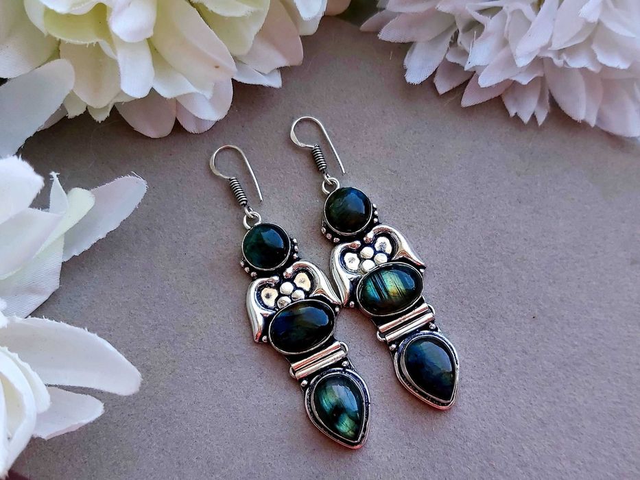 Kolczyki _Labradoryt_Indie_handmade_