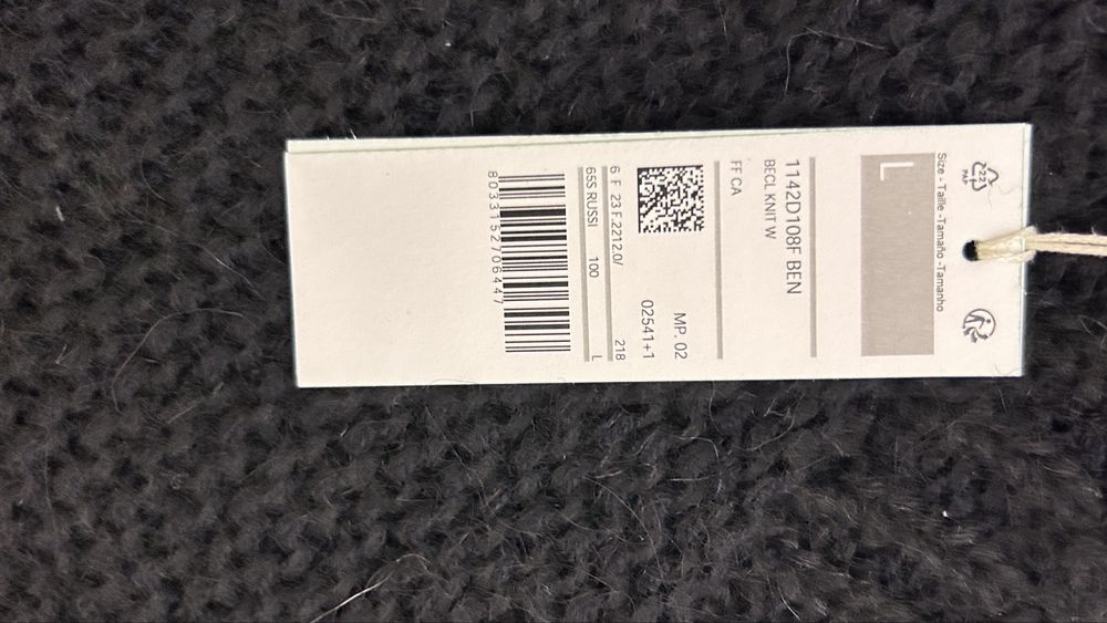 Wełniany sweter z moherem BENETTON | L | nowy