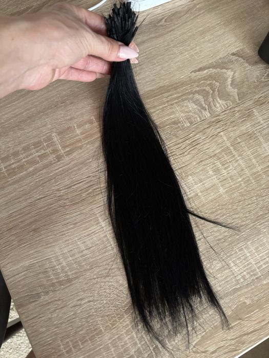 Sprzedam naturalne włosy do przedłużania czarne 30 cm