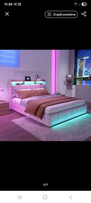 Łóżko nowe LED 160x200