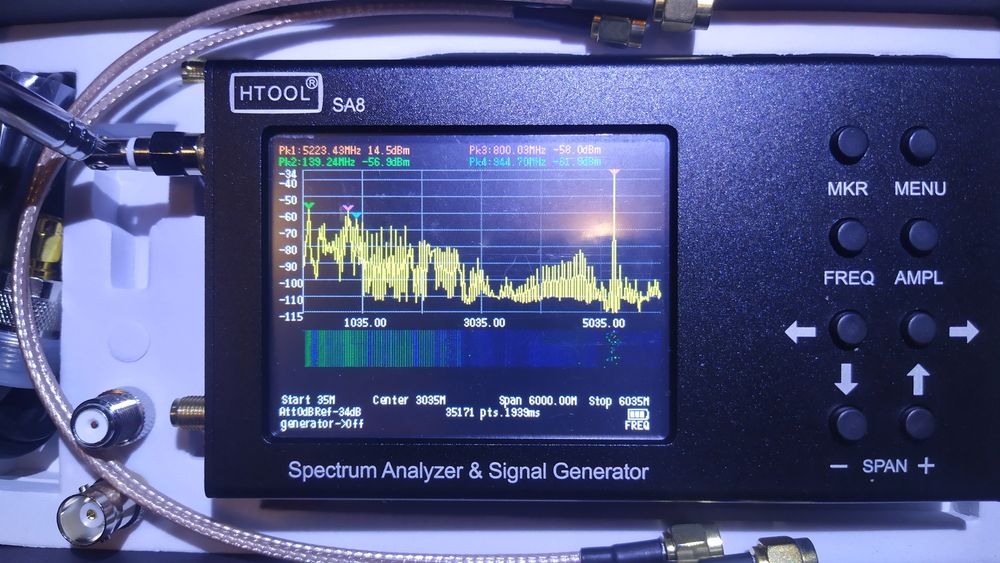 TinySA Ultra + 5.3-7.3 GHz аналізатор 4" дюйми 100KHz - 12 ГГц генерат