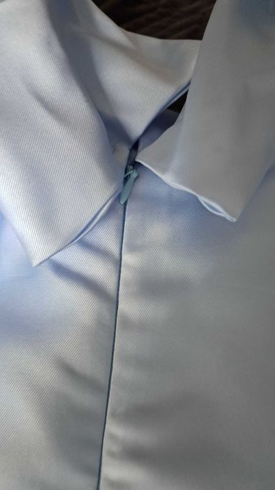 Vestido azul com folhos - de Gonçalo Peixoto - Tamanho L - Novo!