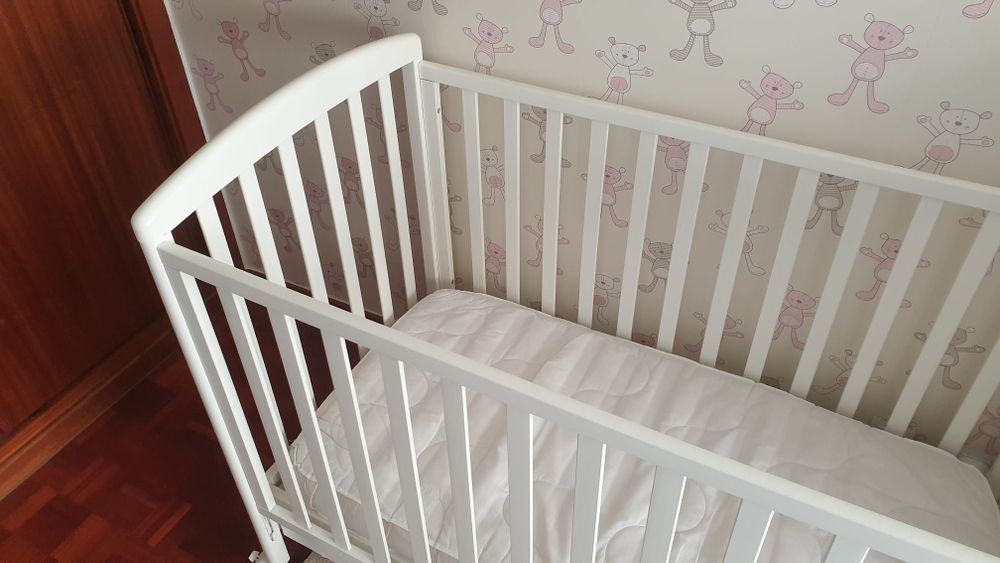 Cama de grades branco Giordani alice  com colchão 130x71x104 cm