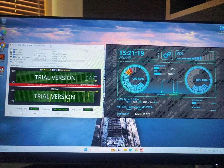 Продаю ПК Gtx 1660 Super + Ryzen 5 3600 + RAM 16gb + SSD M.2 512gb