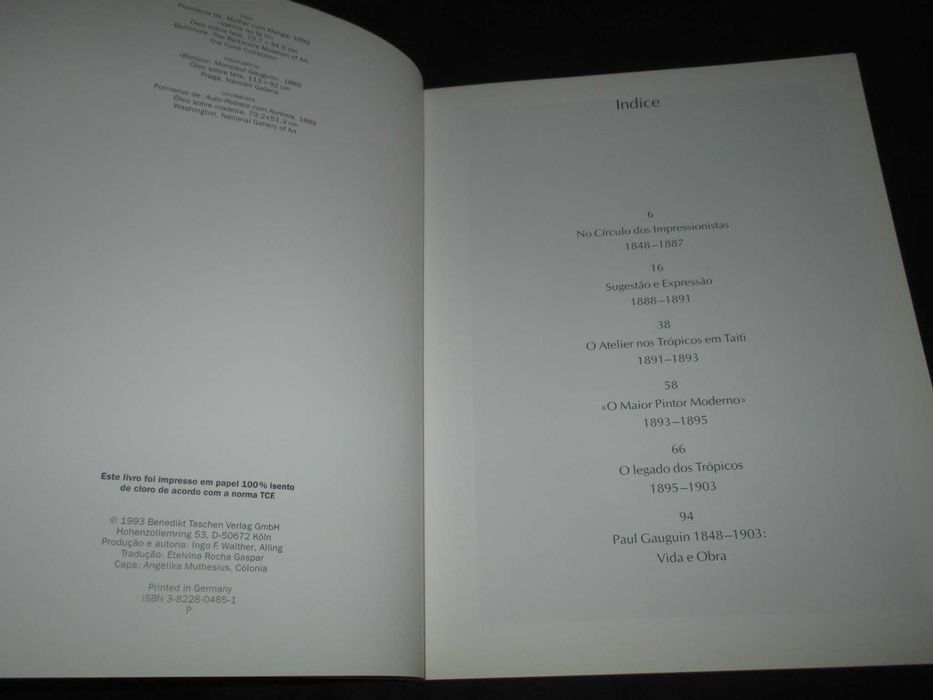 Livro Paul Gauguin Quadros de um inconformado Ingo F. Walther Taschen