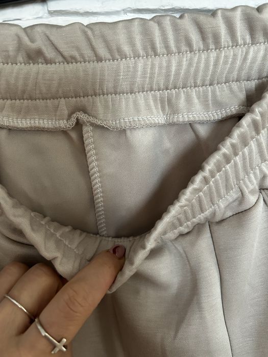 Wiosenny komplet dresowy dres z kapturem beżowy dwuczęściowy masełko fango damski S M L