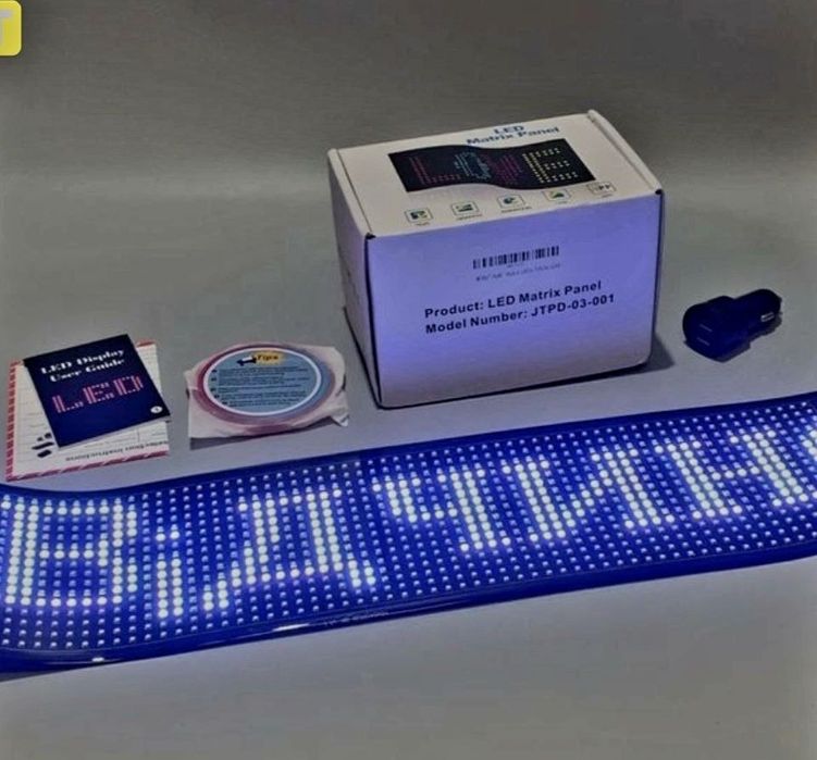 Гибкая светодиодная панель LED Matrix Panel, предназначенная для отображения текста, анимаций и графики.