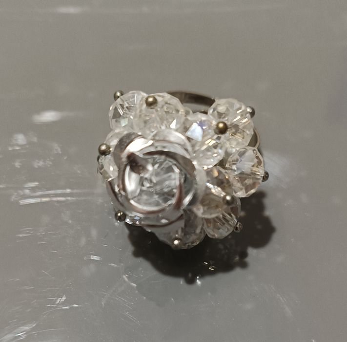 Anel Flor Transparente novo