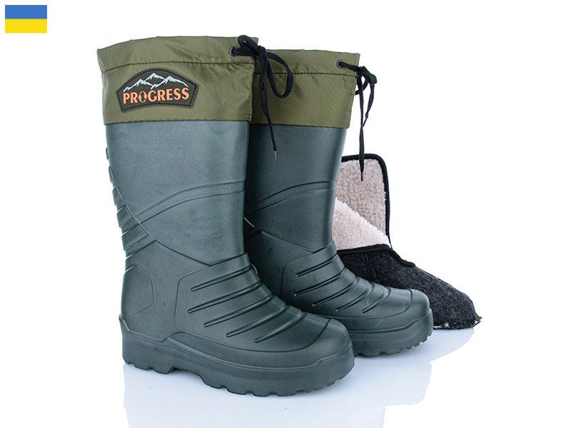 Чоловічі рибацькі чоботи з хутряною вставкою.