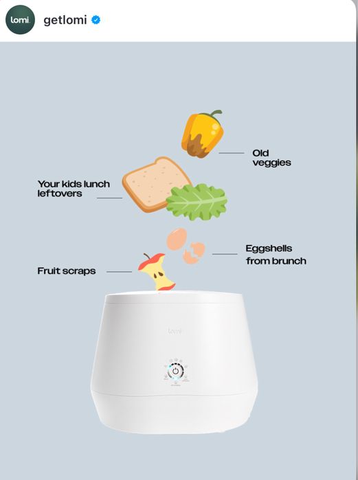 Lomi – reciclador de restos alimentares (NOVO, nunca usado)