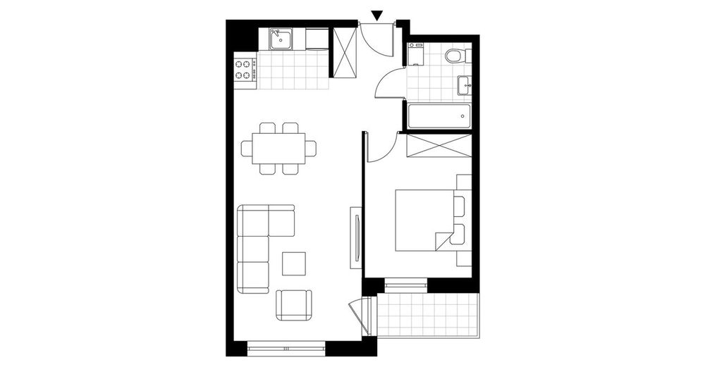 2-pokojowe mieszkanie 45m2 + loggia