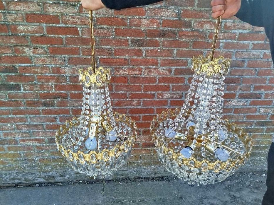 Żyrandol kryształowy 2 sztuki mały i duży 897890