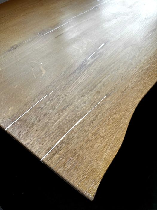 Stół z litego drewna - biały stelaż