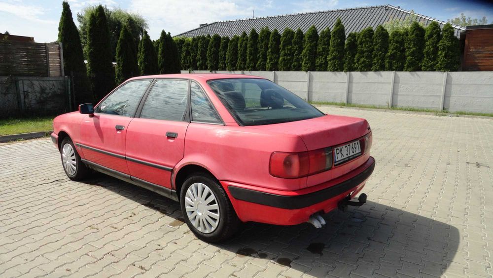 Drzwi lewe przód przednie Audi 80 B4 czerwone