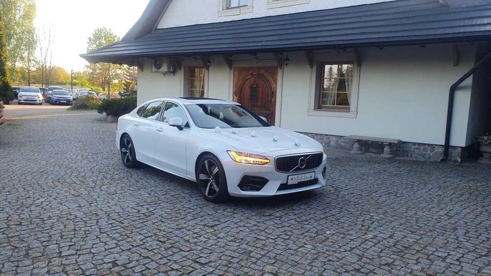 Auto do ślubu Volvo S90 R-Design  Biała Perła / Dekoracja auta w cenie